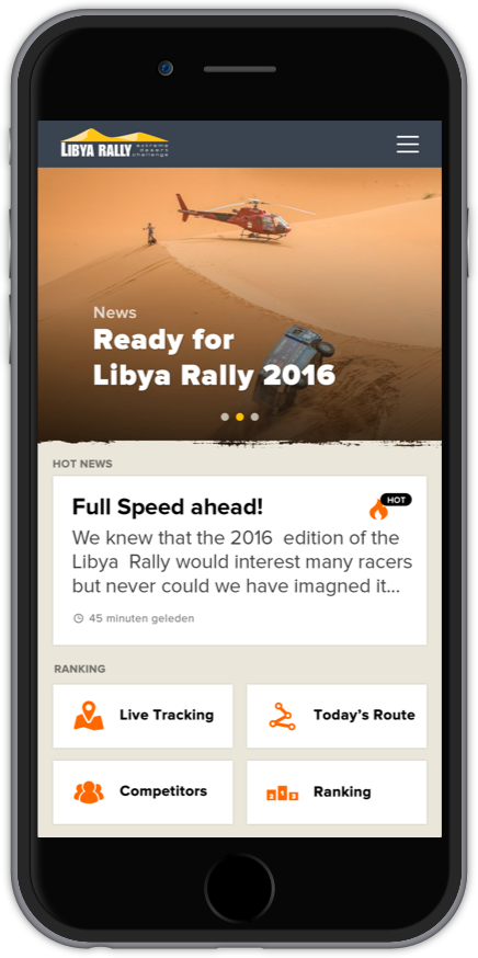 Phone with Libya App on screen.